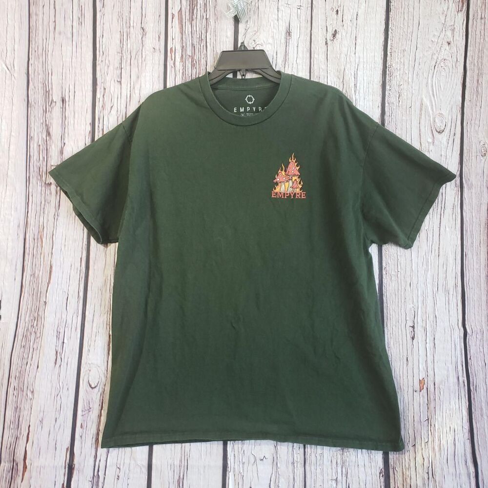 Empyre Dragon Tower Graphic Magic Mushrooms Moon T-Shirt Mens XL 100% Cotton - Picture 3 of 4